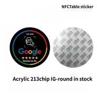 Umweltfreundliche Acryl/PVC NFC Bewertungskarten Feedback-Aufkleber Ntag213 Chip UV-Druck Blau/Weiß 10x10mm für Google-Bewertungen