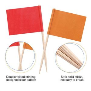 Banderas de Palillo de Madera y Papel Impresas a Todo Color Personalizadas para Decoraciones de Fiestas y Bodas - Product Image 2