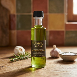 Huile de truffe blanche personnalisable Norcineria Lucana avec huile d'olive extra vierge, fabriquée à la main en Italie, extra vierge, best-seller, bouteille de 0,1 L - Product Image 2