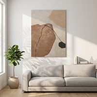 Peinture à l'huile 3D moderne Wabi Sabi à texture épaisse, peinte à la main, tons terreux, art abstrait sur toile pour la décoration du salon