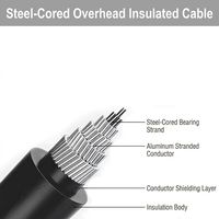 JKLYJ JKLGYJ Luftisoliertes ABC-Kabel Aluminiumleiter Stahlverstärktes XLPE 1x25mm² 50mm² 70mm² Freileitung