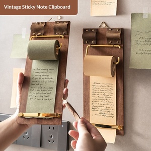 Bloc-notes suspendu rétro en rouleau de papier non adhésif, style INS, tableau en bois, bloc-notes vierge pour messages - Product Image 3