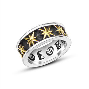 Retro <b>Titanium</b> Steel Star <b>Ring</b> Unisex Fashion Jewelry Gift SA1020 - Product Image 5
