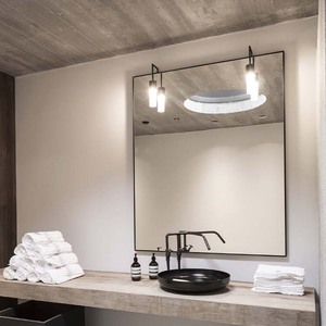 Espejo rectangular Art Deco ecológico con marco <span class=keywords><strong>de</strong></span> aluminio negro <span class=keywords><strong>para</strong></span> <span class=keywords><strong>chimenea</strong></span> montada en <span class=keywords><strong>la</strong></span> pared - Product Image 5