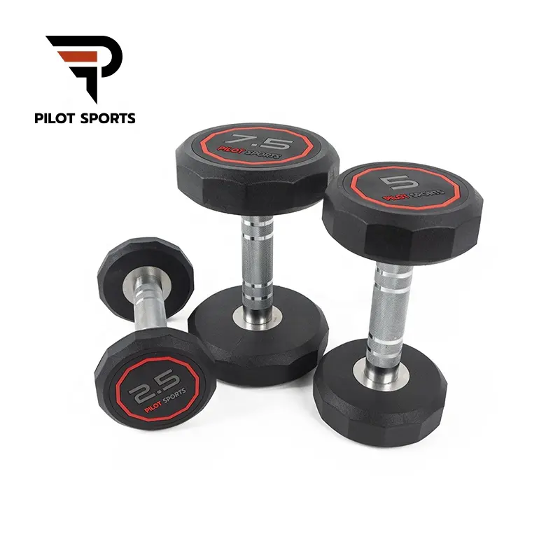 Conjunto de halteres para ginástica, equipamento de piloto e esportes, fitness, aço pu personalizado, atacado