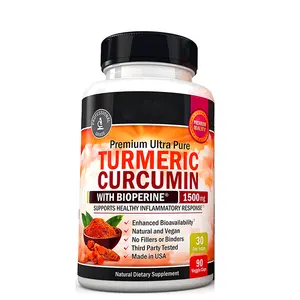 Kunden spezifische Formel Großhandel Softgel Gurken pillen Kurkuma Black <span class=keywords><strong>Pepper</strong></span> Kapseln Curcumin C3 Kapsel - Product Image 1