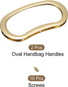 Uxcell Oval Handbag Handles Pcs Metal <b>Purse</b> Handles Handbag Handles Replacement For Tote <b>Purse</b> Making DIY Craft Gold - Product Image 3