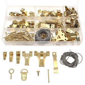 282 pièces <span class=keywords><strong>de</strong></span> mini cadres photo dorés, kit <span class=keywords><strong>de</strong></span> crochets muraux en métal avec trou <span class=keywords><strong>de</strong></span> serrure, crochets robustes pour photos, œuvres d'art, photos, avec clous, <span class=keywords><strong>fil</strong></span> <span class=keywords><strong>de</strong></span> suspension - Product Image 1