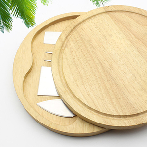 Customizable Eco Friendly Wooden Cheese Set Four Piece Round Twist Top Rubber Wood Box for Kitchen and Tabletop Use Facing <strong>Uk</strong> - Product Image 3