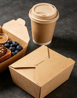 Boîte pliante carrée en papier kraft avec logo personnalisé, fermeture à boucle, pour emporter des aliments, Shandong