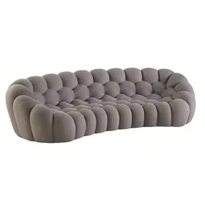 Sang Trọng Đồ Nội Thất Phòng Khách 3 Chỗ Ngồi Vải Nhung Roche Bobois Bong Bóng Sofa Chesterfield Bộ