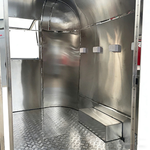 Carrito de Comida Móvil de Acero Inoxidable de 4 Ruedas y 13 Pies para Venta de Hot Dogs y Helados, para Uso en Exteriores - Product Image 6