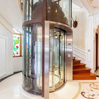 Ascenseur Rond de Luxe pour Villa et Maison avec Cabine en Verre Trempé et Design Moderne, Certifié CE - Direct Usine