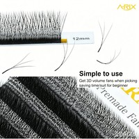 Extensiones de Pestañas A-RIX de Precisión, Forma Estrecha en W, Volumen Completo, Hechas a Mano con Pelo Sintético, Libres de Crueldad Animal, Veganas, de Larga Duración para Salón