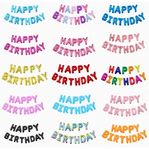 Balões de decoração de feliz aniversário, balões de folha de ouro rosado com 13 peças