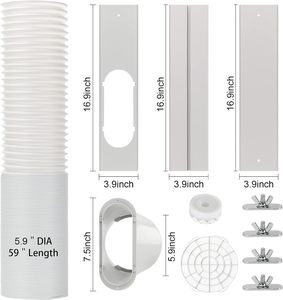 Kit de climatisation <span class=keywords><strong>portable</strong></span> universel pour fenêtre avec tuyau d'évacuation et joint d'étanchéité isolé, installation facile pour la maison et le bureau - Product Image 2