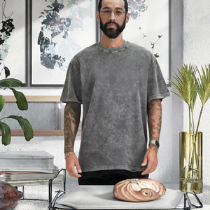 Men's <b>Oversized</b> Tie Dye Cotton T-<b>Shirt</b> Short Sleeve O-Neck Casual Solid Color Jersey Knit Blank Design - Product Image 3