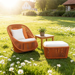 Divano da Esterno di Lusso in Rattan con Struttura in Alluminio, Design Resistente alle Intemperie, Seduta per Resort, Bordo Piscina, Terrazza, Balcone - Product Image 3