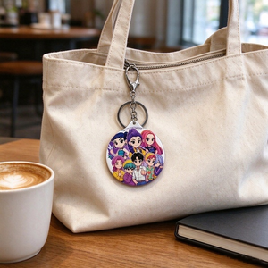Portachiavi Specchio Personalizzato K-Pop Demon Hunters, Charm Portatile per Borsa, Regalo Anime Cartoon per Fan - Product Image 2