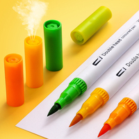Foska vente chaude Muti-Colors 12/24/36/48/60/72/100 couleurs Fineliner double pointe pinceau dessin stylo marqueur de couleur d'eau en plastique