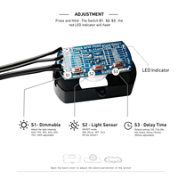 Capteur de mouvement pour bande LED, mini-interrupteur à intensité variable DC 12V à 30V, pour armoire, escalier, chambre à coucher