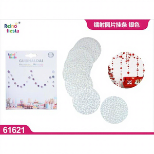 ชุดกระดาษวงกลมสีเงินแบบแขวน 12 ชิ้น ยี่ห้อเป่ยหยง สำหรับตกแต่งงานปาร์ตี้ รุ่น 61621 บรรจุในถุง - Product Image 1