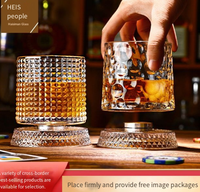 Verre à whisky haut de gamme de luxe léger, avec base en cristal, tasse rotative anti-stress, style célébrité internet, pour la maison, idéal comme cadeau