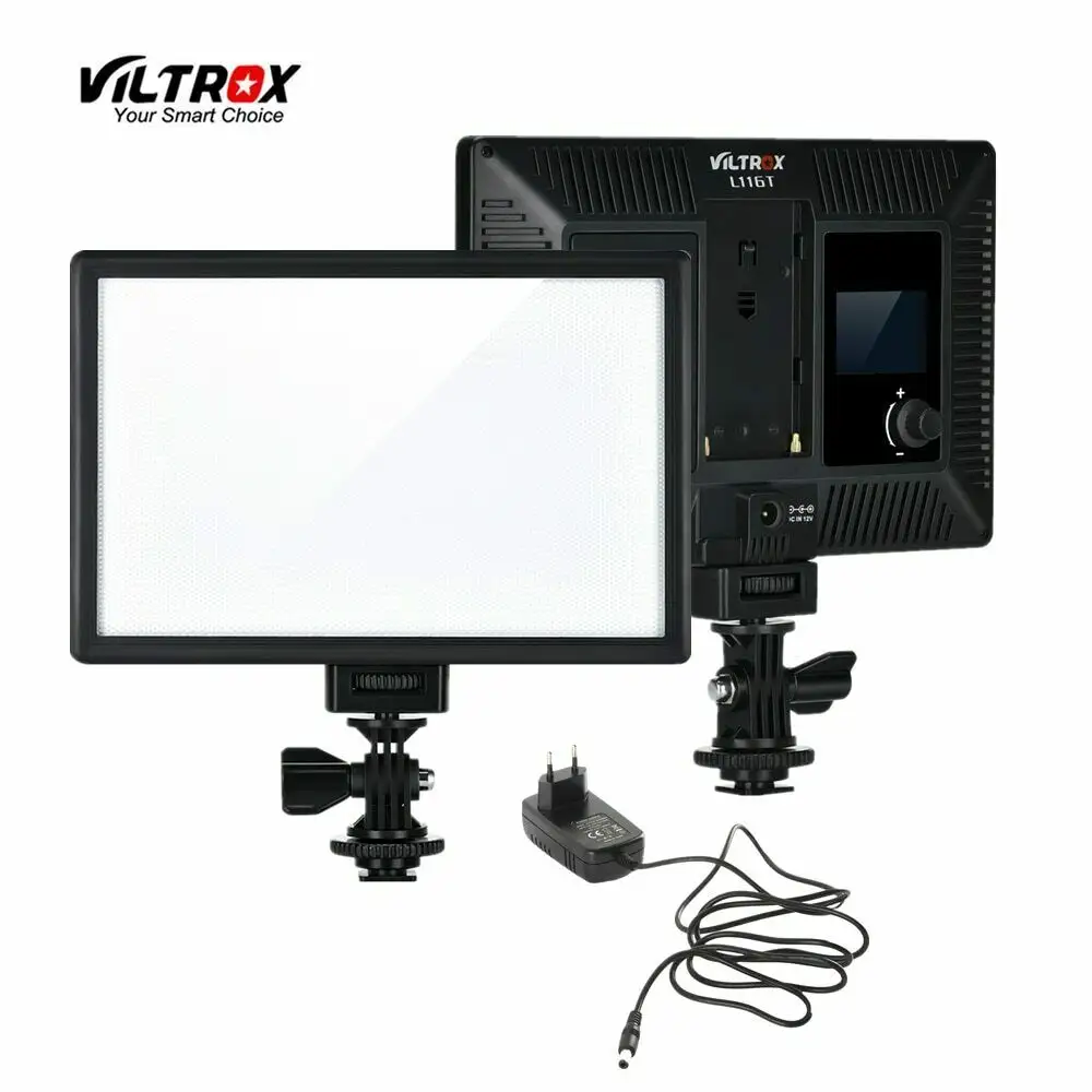 Viltrox l116t luz de vídeo para câmera dv, ultrafina, lcd, regulável, dslr studio, para câmera dv camcorder