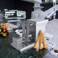 Cortador de Patatas Eléctrico en Espiral de Acero Inoxidable, Cortador Automático de Verduras en Espiral