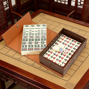 Mini <span class=keywords><strong>Mahjong</strong></span> en Boîte Peau de Serpent, Vente Directe Usine, Format de Poche Portable pour Voyage et Jeu en Famille - Product Image 4