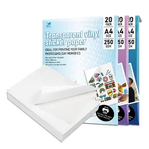 Tahan air Premium Printable A3 transparan Pet Film untuk Inkjet Printer vinil lembar pencetakan Matte Glossy stiker kertas
