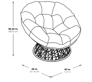 الأكثر مبيعًا أثاث حديقة خارجي كرسي باباسان دائري من الراتان مع وسادة - Product Image 6