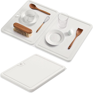 Perlweiße Stein-Geschirrabtropfmatte Faltbare Stark Wasserabsorbierende Kieselgur-Geschirrabtropfmatte für Geschirr Flaschen Tassen - Product Image 1