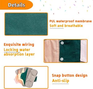 Toallas Menstruales Reutilizables, Protectores Diarios, Anti-Fugas, Transpirables, Súper Absorbentes, con Alas, Suaves, Absorbencia Moderada, Lavables, Personalizables - Product Image 3