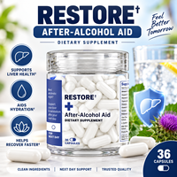 Soutien direct usine pour la santé du foie : DHM L-Cystéine – Se sentir mieux après la consommation d'alcool – Capsules d'aide à la récupération après l'alcool pour homme