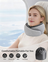 Oreiller de voyage en mousse à mémoire de forme en forme de U personnalisé pour le soutien du cou, utilisation en avion, en voiture et en chaise de bureau avec masque pour les yeux