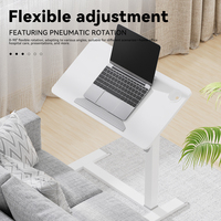 Bureau debout mobile Bureau roulant réglable en hauteur Bureau d'ordinateur portable inclinable à 90 ° Table de chevet pliable Chariot pour bureau à domicile