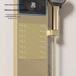 Mampara de Ducha Moderna de Lujo con Pantalla Digital y Temperatura Constante, de Vidrio Templado, Montada en la Pared, con Riel Deslizante de Cerámica - Product Image 2