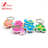Porte-clés en PVC 3D personnalisé en forme d'éléphant, porte-clés en caoutchouc mignon en forme d'animal, porte-clés en plastique de dessin animé pour cadeaux promotionnels