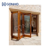 GONHO Chine Top 10 Usine de fabrication, système automatique de porte pliante, porte pliante en aluminium, porte coulissante pliante pour patio