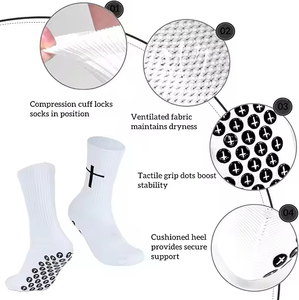 Chaussettes de football, de basket-ball et de soccer pour hommes avec logo personnalisé – Chaussettes de sport antidérapantes en tricot - Product Image 3