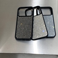 Coque de téléphone élégante en TPU doré, protection intégrale 360°, couleur unie, ornée de diamants, style minimaliste et moderne pour 17/16 Pro Max