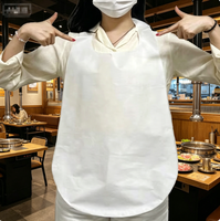 Tablier jetable non tissé avec logo personnalisé, léger, résistant à l'huile, pour restaurant de hot pot