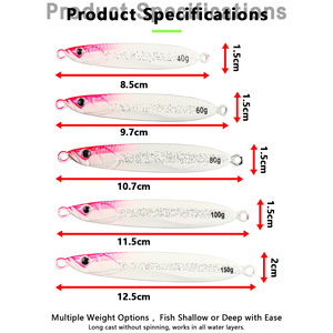 Señuelo de pesca lenta de 80g con efecto UV que brilla en la oscuridad, ojos biónicos para pesca en el mar de macarela, pargo y pez verde - Product Image 2
