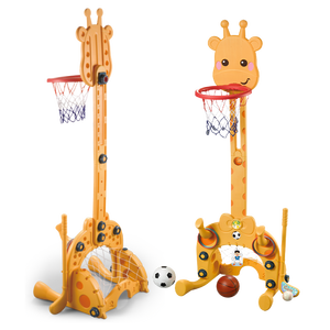 Support de basket-ball réglable multifonctionnel 5 en 1, ensemble de jeu de lancer d'anneau de golf de football, cerceau de basket-ball, <span class=keywords><strong>jouet</strong></span> de sport d'intérieur - Product Image 1