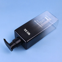 OEM/ODM Bouteille à pompe carrée de grande capacité 400ml 500ml Bouteilles en plastique noir givré pour emballage de shampooing et de lavage corporel