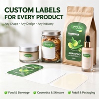 Étiquette autocollante personnalisée en papier imprimé couleur, résistante à l'eau et à la déchirure, en forme de cercle, pour bouteille de shampoing, avec logo de marque