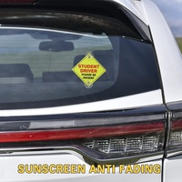 Autocollants réutilisables pour conducteurs étudiants, ventouses en polypropylène pour vitres de voiture et pare-chocs, avertissement de sécurité