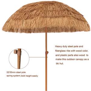Usine Extérieur <span class=keywords><strong>Raphia</strong></span> Paille Hawaii Style Tiki Chaume Parasols De Plage Fantaisie Jardin Extérieur Patio Paille <span class=keywords><strong>Parasol</strong></span> Avec Frange - Product Image 5