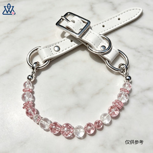 ปลอกคอสัตว์เลี้ยงวังวูวูประดับคริสตัล ปรับขนาดได้ ทำจากหนัง PU ขนาดเล็ก 1.5 ซม. ขนาดใหญ่ 2.0 ซม. สำหรับสุนัขและแมว - Product Image 1
